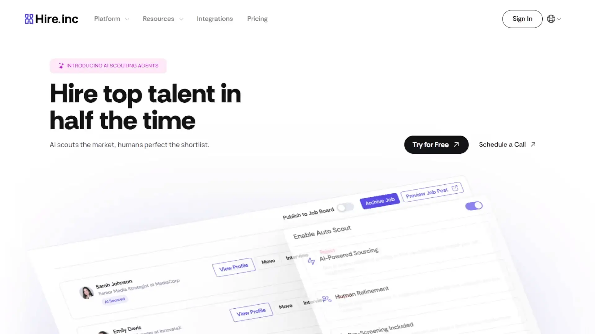 Hire.inc website preview